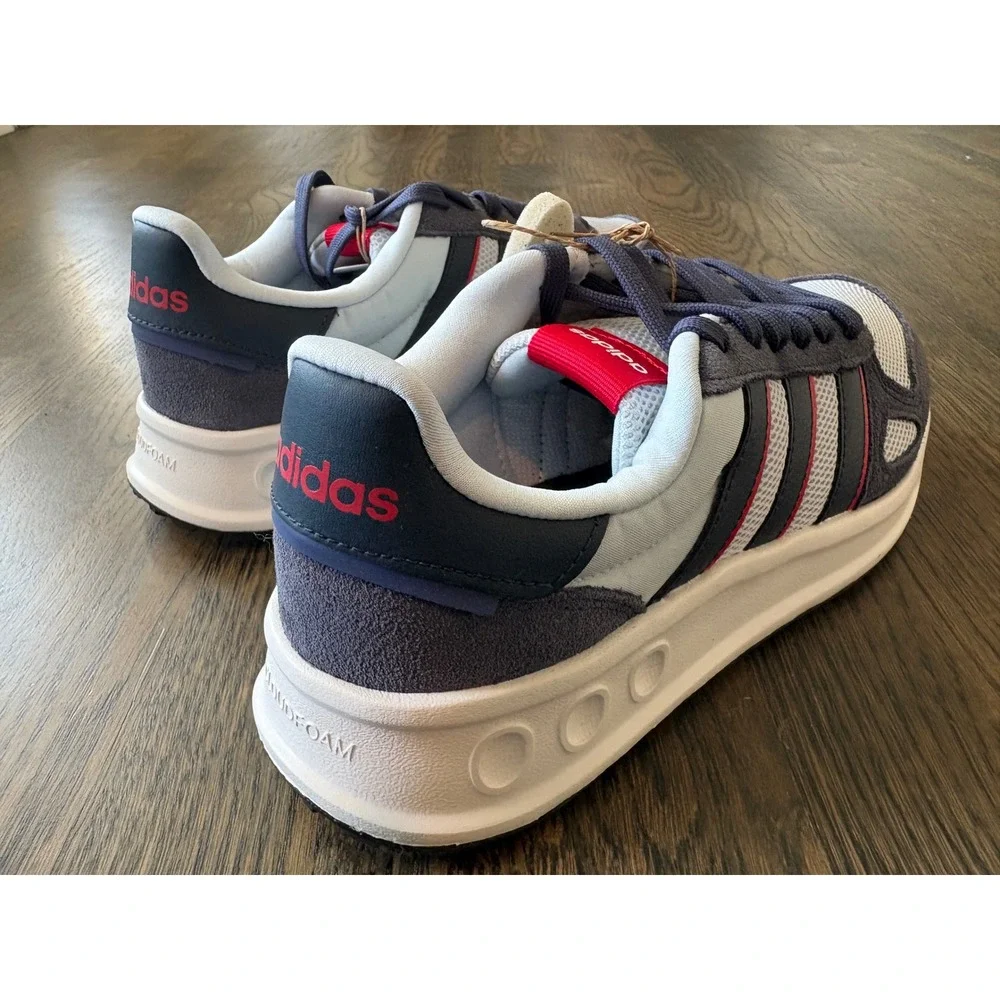 Adidas Run 84 Mens Size 8 Women's 7 Sneakers Grey Navy Red JR8712